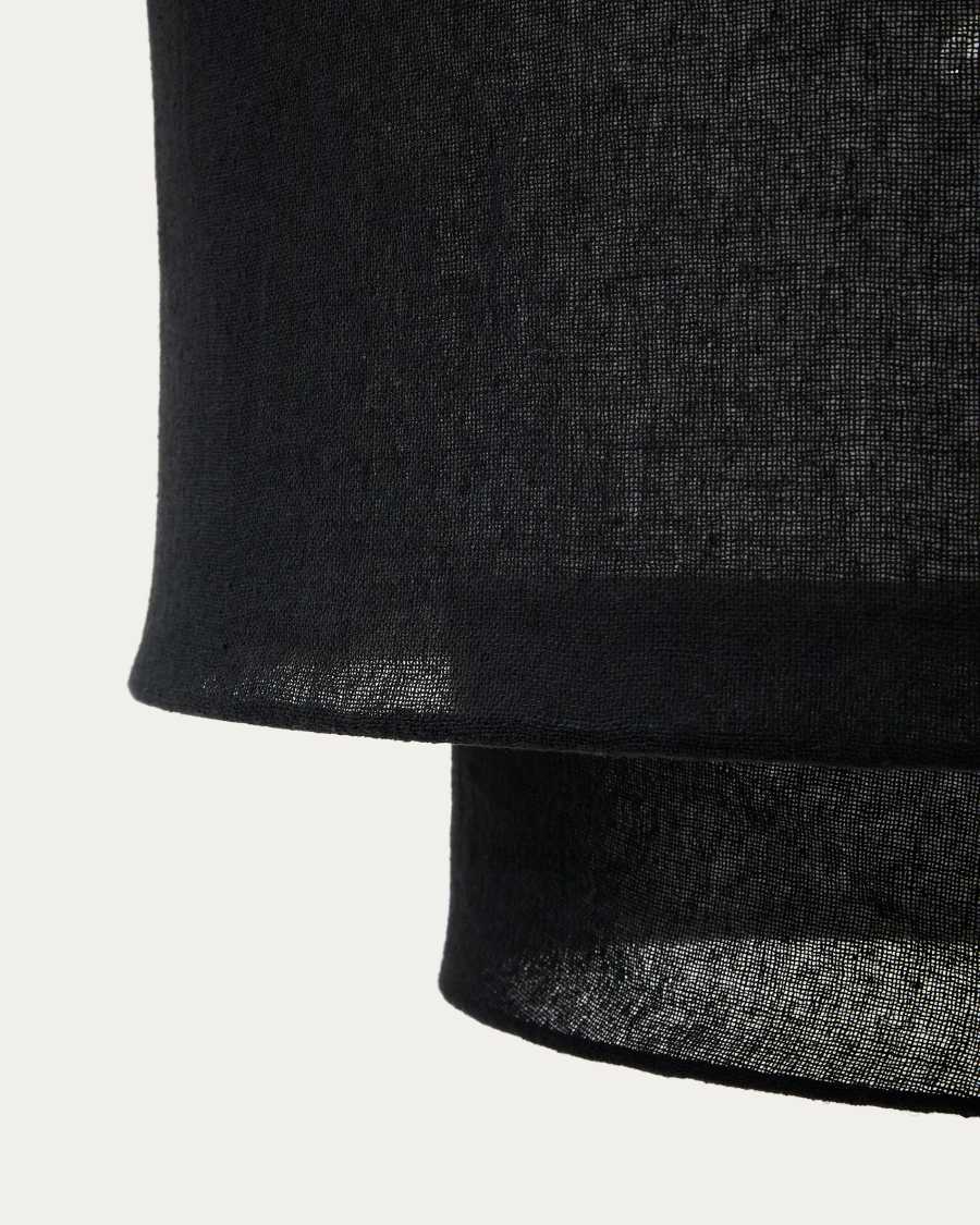 Mariela linen ceiling lamp shade in a black finish Ø 60 x 40 cm