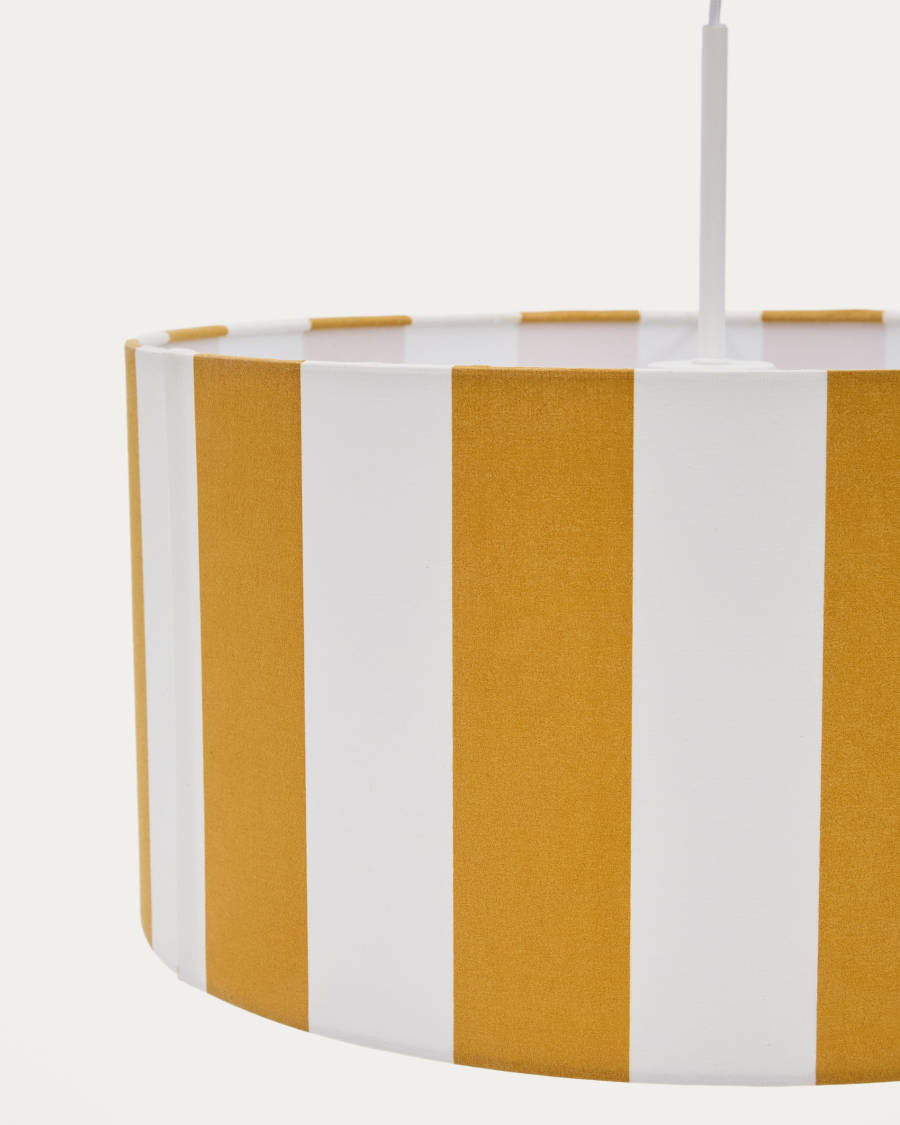 Ciral ceiling lamp shade with yellow and white stripes, Ø 40 cm