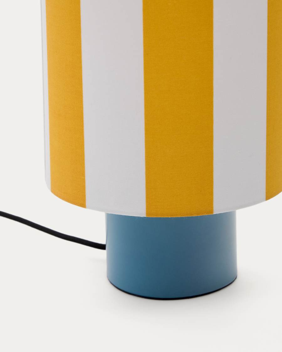 Lampada da tavolo Ciral di metallo con finitura verniciata blu.