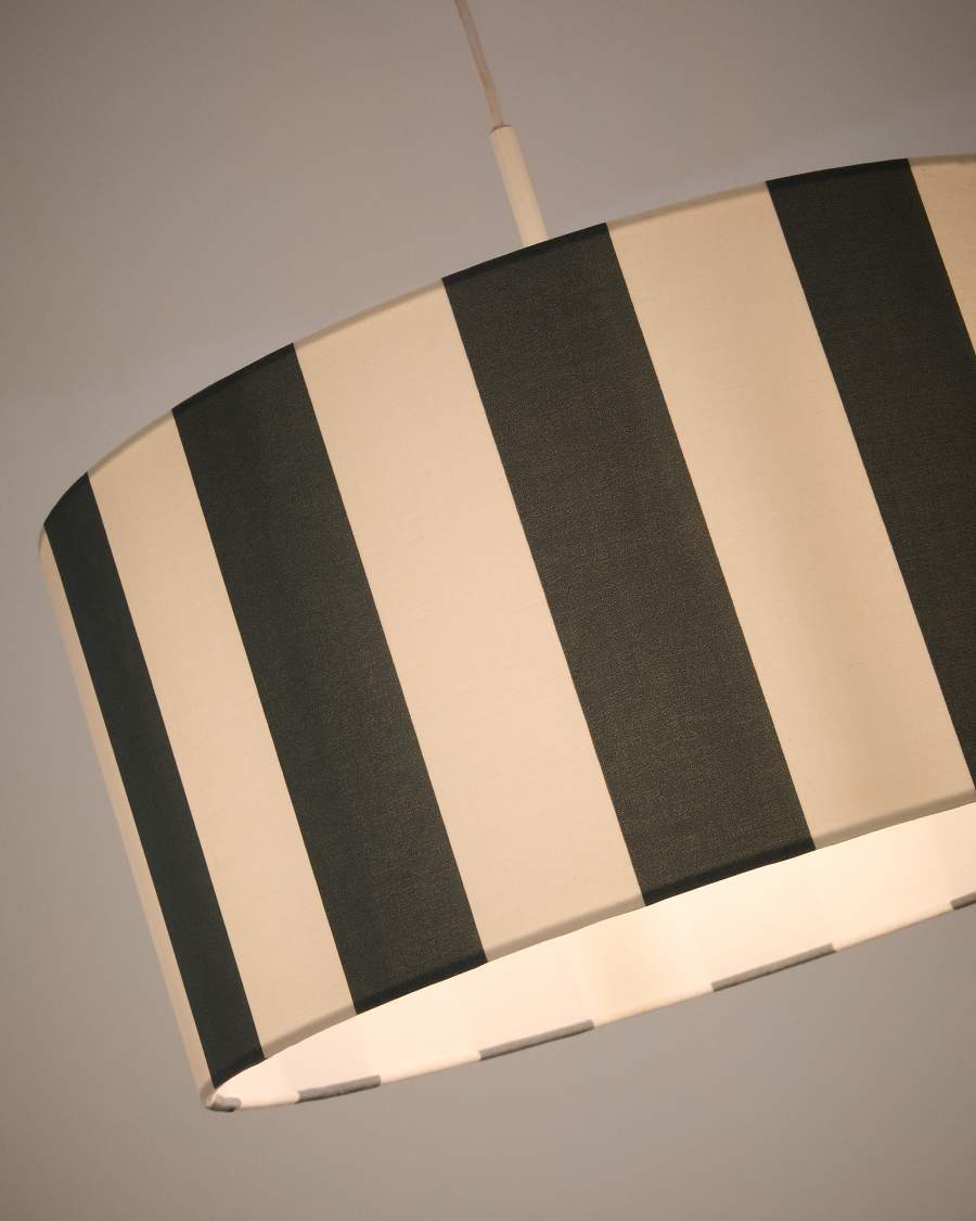 Ciral ceiling lamp shade with blue and white stripes, Ø 40 cm