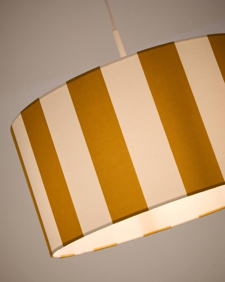 Ciral ceiling lamp shade with yellow and white stripes, Ø 40 cm