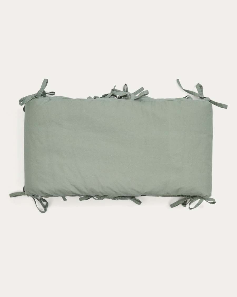 Laily green cot protector made of 100% organic cotton, 180 x 30 cm