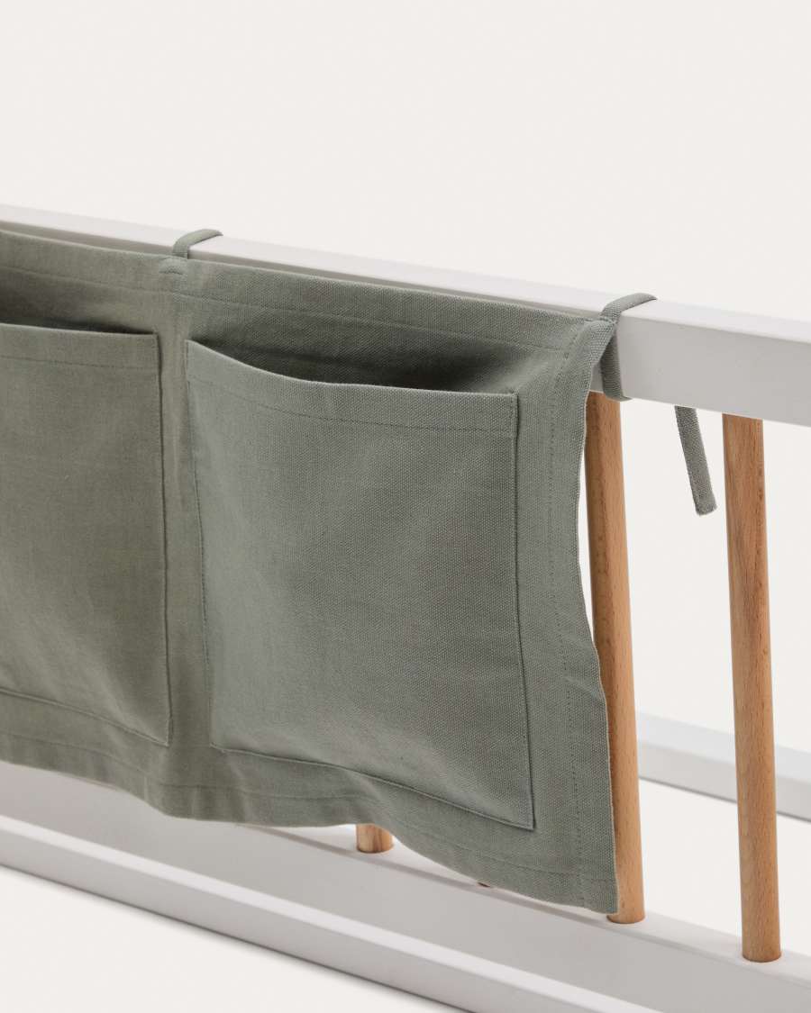 Green, 100% cotton organiser for the Laily cot, 25 x 45 cm
