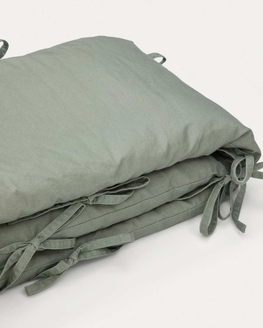 Laily green cot protector made of 100% organic cotton, 180 x 30 cm