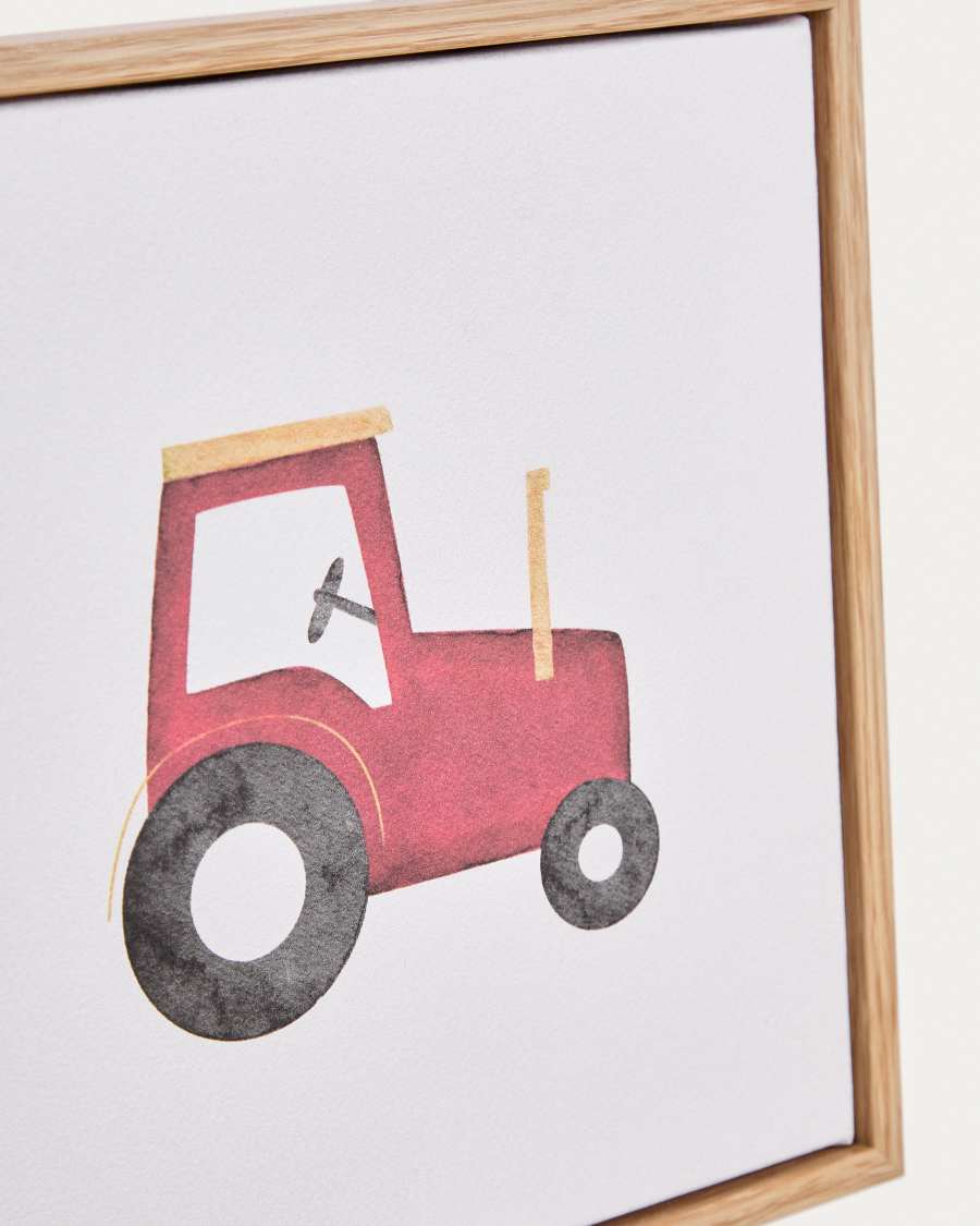 Pecky picture of a tractor, 20 x 20 cm