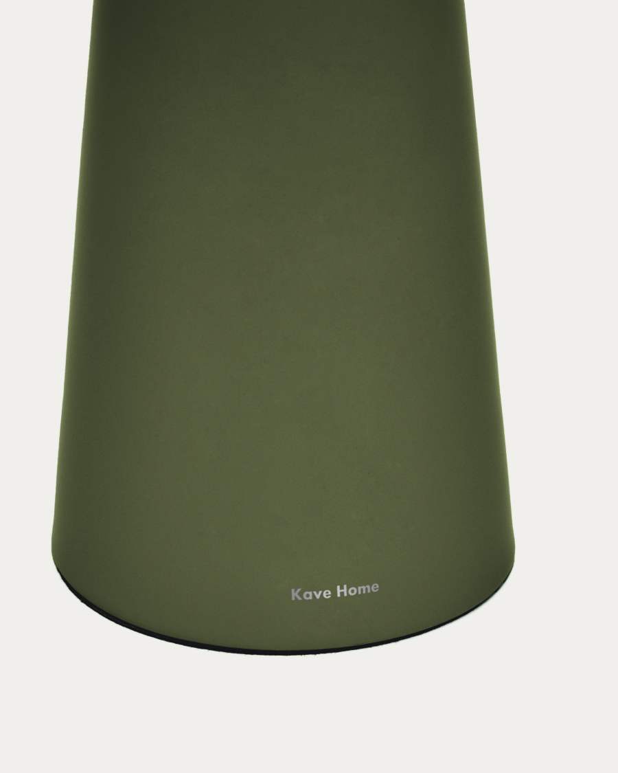Grande lampe de table extérieure Arenys en métal avec finition verte