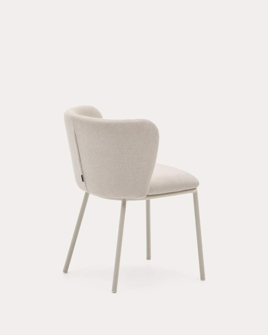 Cadira Ciselia de xenilla beix i acer beix FSC Mix Credit