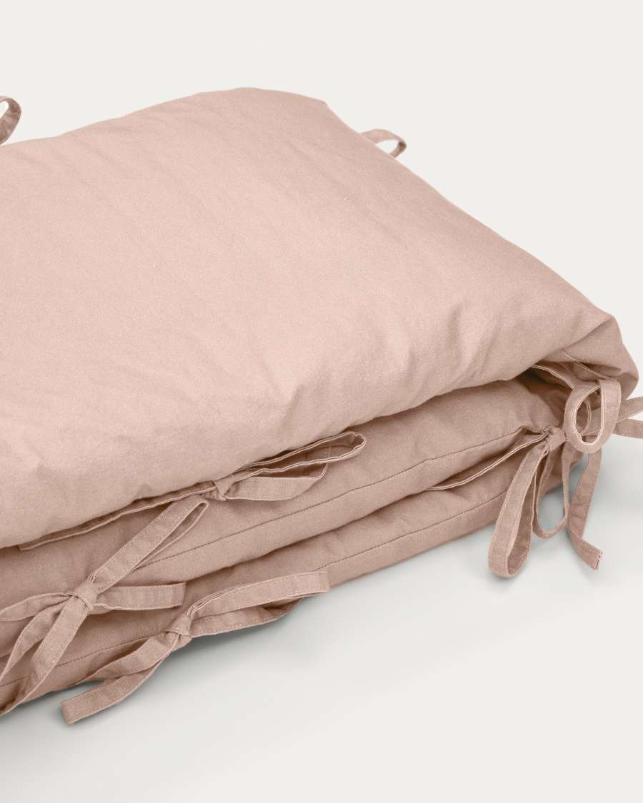 Laily pink cot protector made of 100% organic cotton, 180 x 30 cm