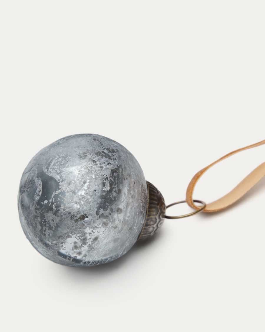 Blama set of 4 Christmas baubles made of silver recycled glass, Ø 6 cm