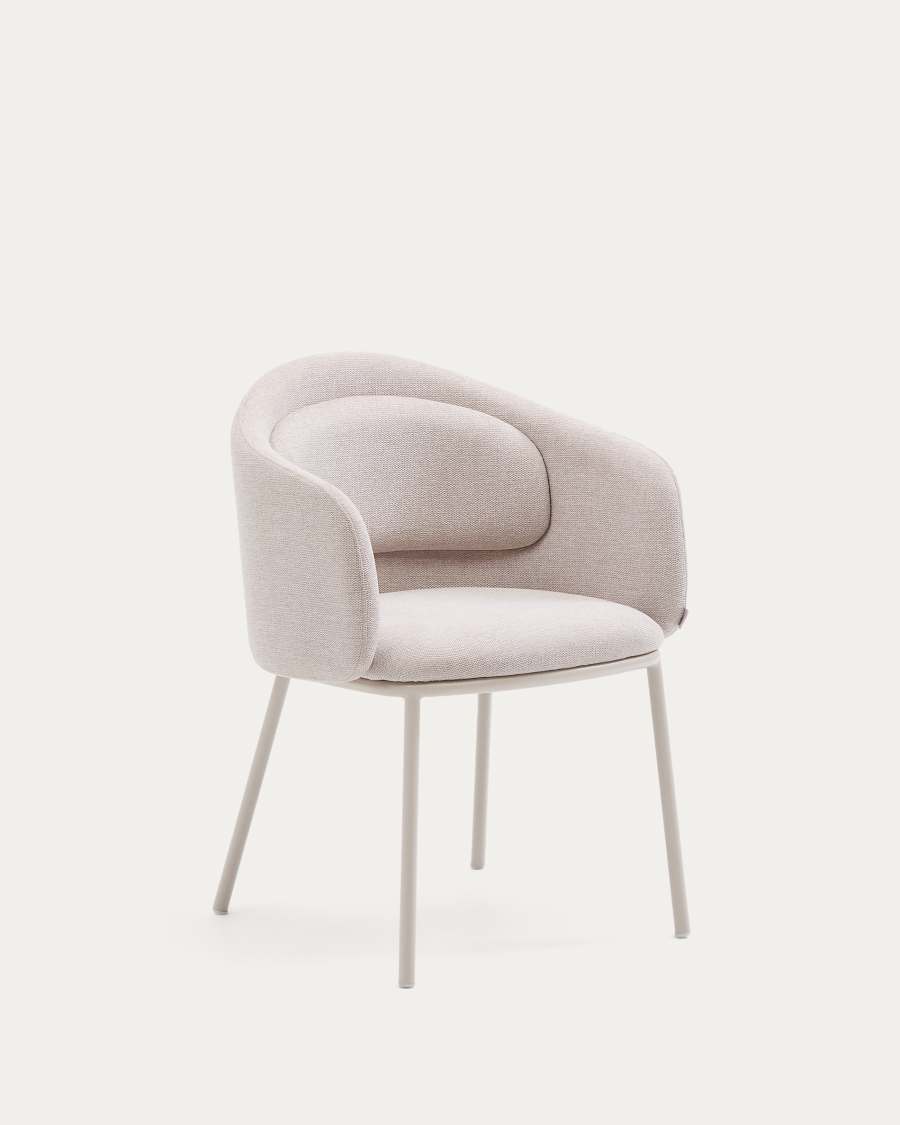 Idaira chair in beige and steel legs in a beige finish, FSC Mix Credit