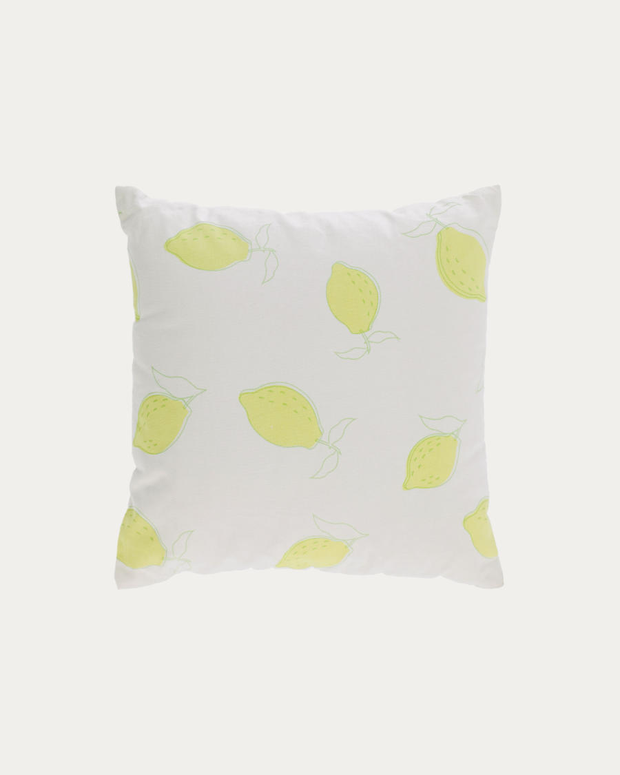 Fodera per cuscino Etel 100% cotone limoni giallo e bianco 45 x 45 cm