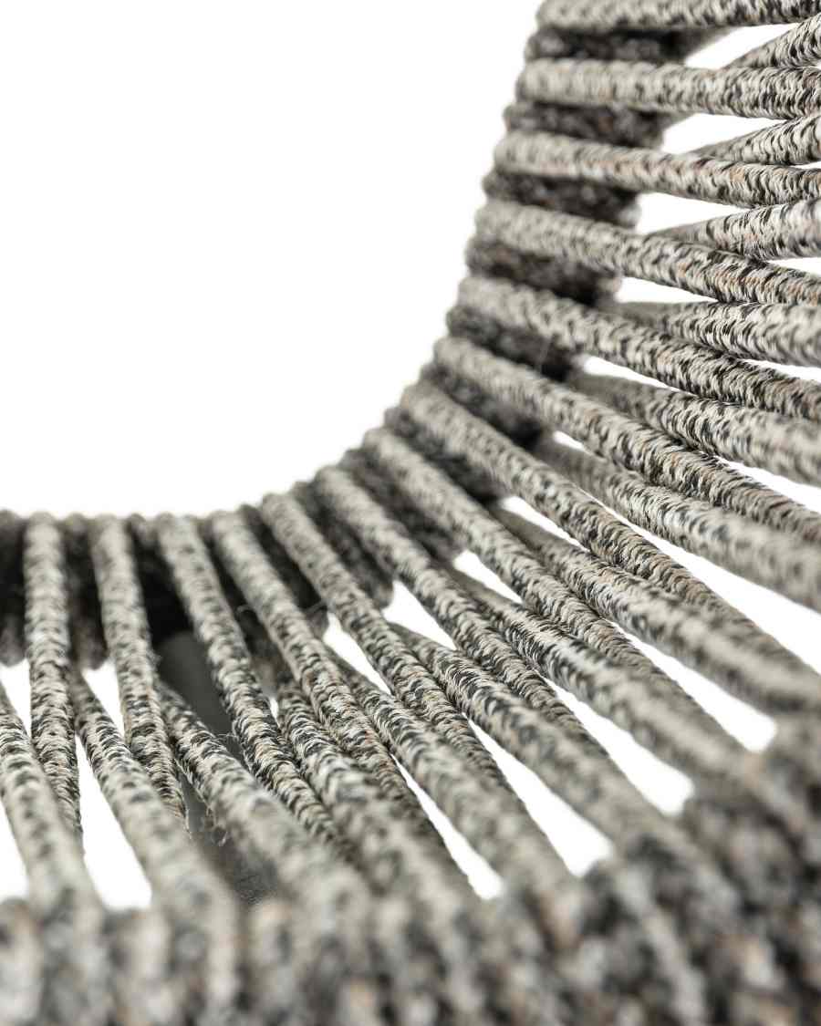 Lambton Stuhl aus grauem Seil und Stahl mit schwarzem Finish