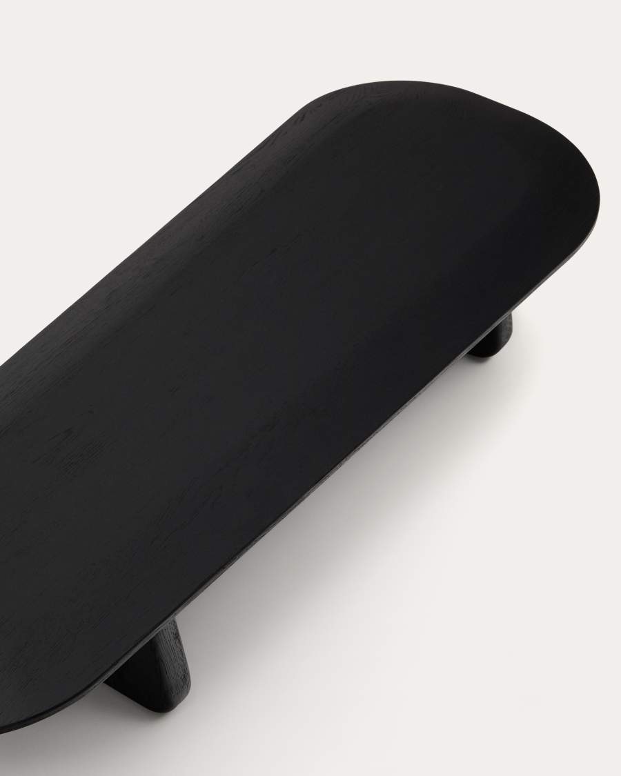 Couchtisch Pirita aus massiver Eiche mit schwarzem Finish 146 x 56,5 cm FSC 100%