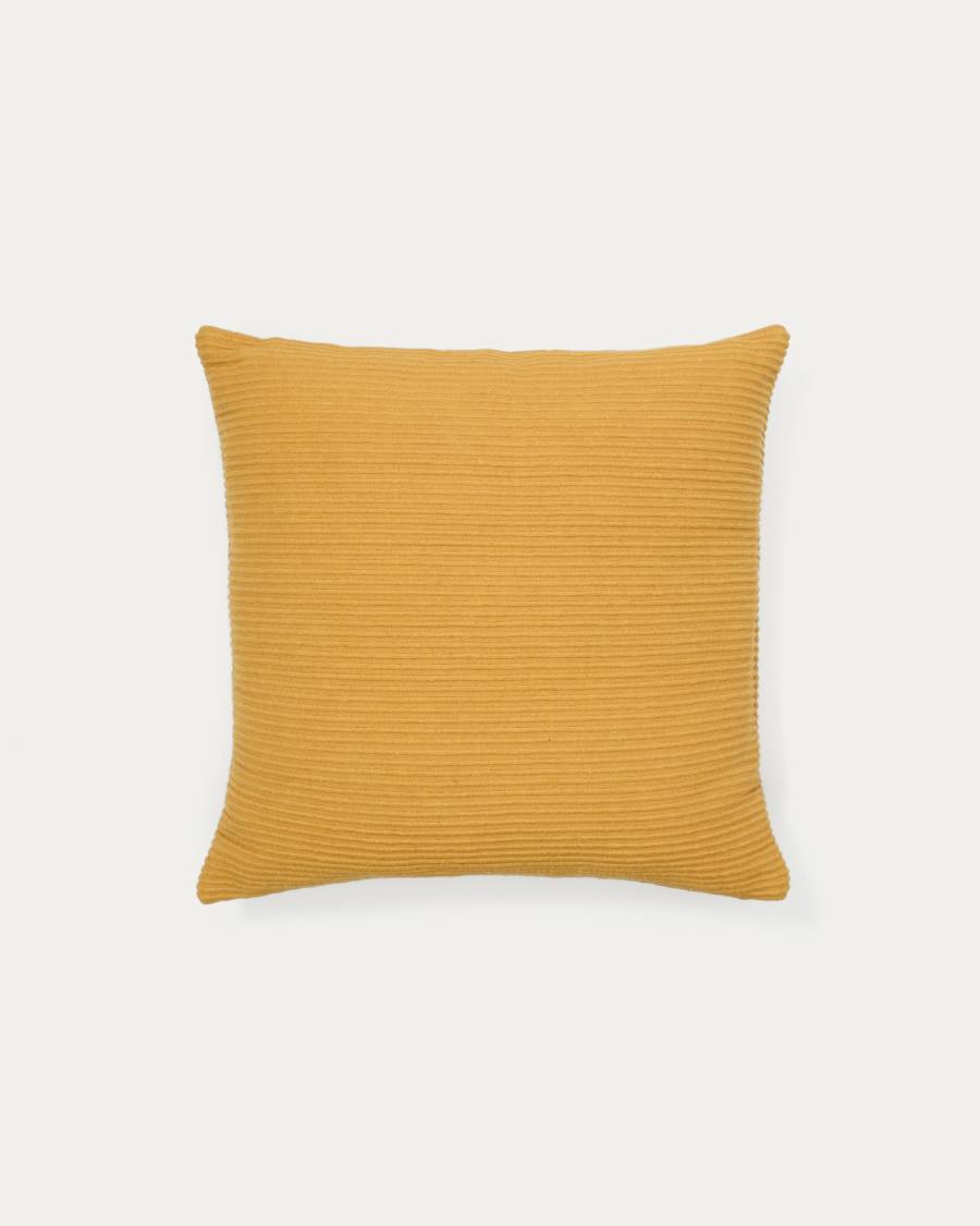 Housse de coussin Minec 100 % coton moutarde 45 x 45 cm