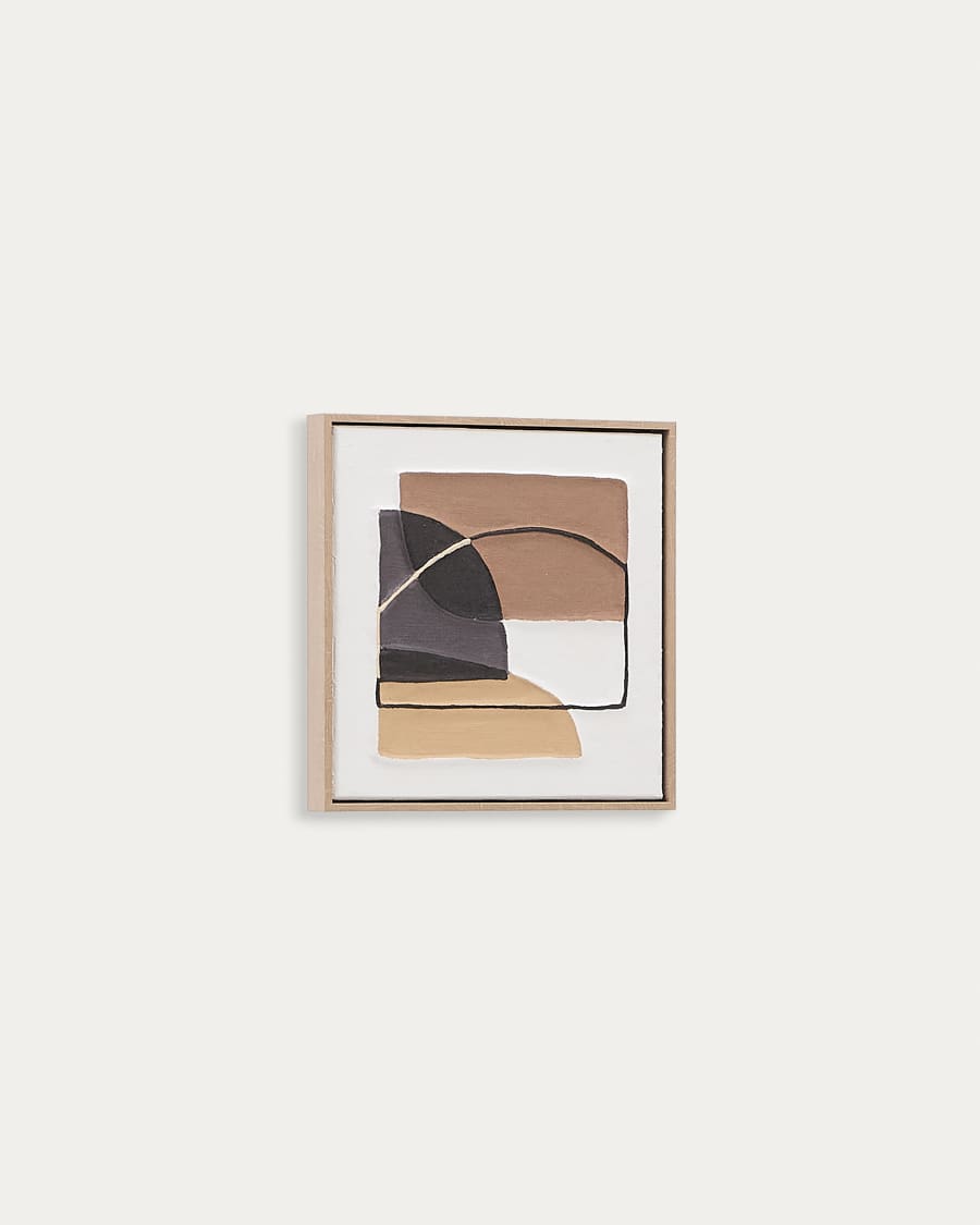Zay picture with brown geometric shapes, 40 x 40 cm