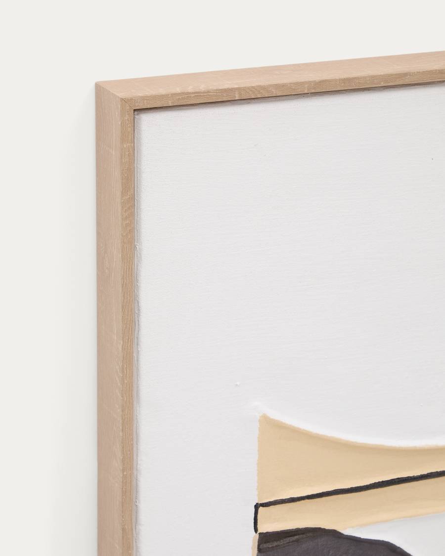 Quadro Zay di lino con forme geometriche marrone 80 x 80 cm