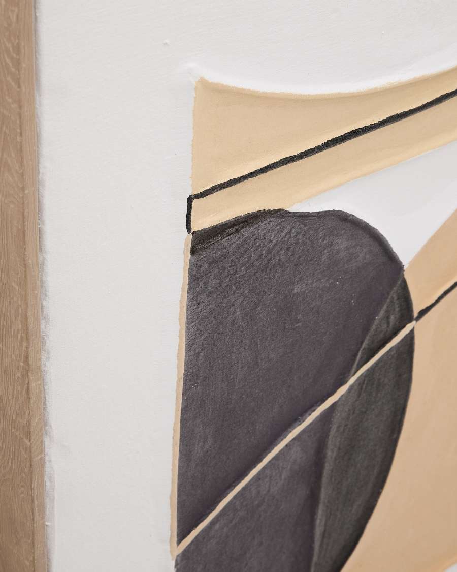 Quadro Zay di lino con forme geometriche marrone 80 x 80 cm