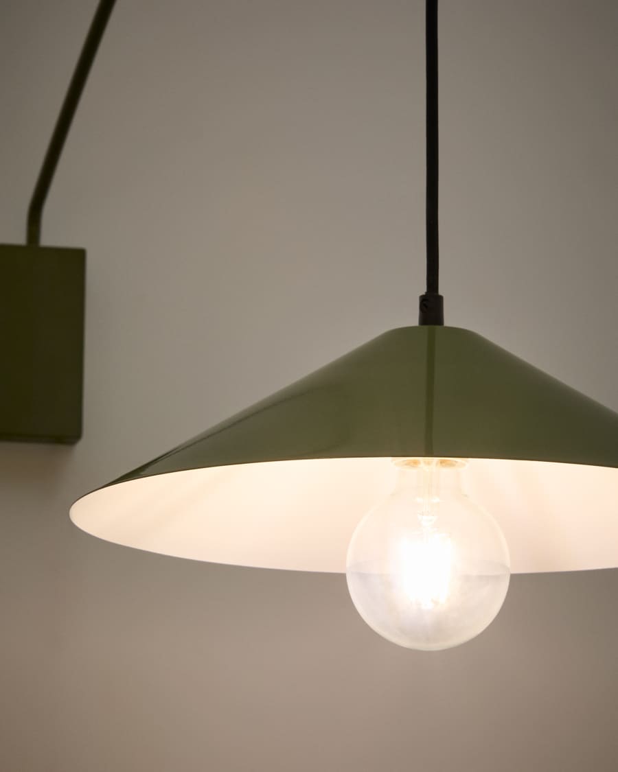 Applique Kally in metallo con finitura verniciata verde