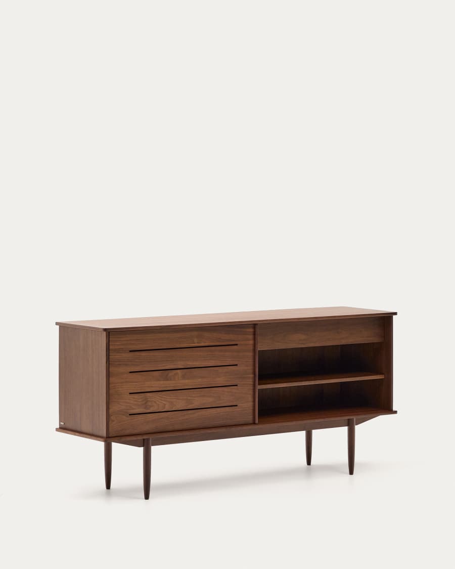 Carolin walnut wood veneer sideboard with 2 doors and 1 drawer, 180 x 83.8 cm