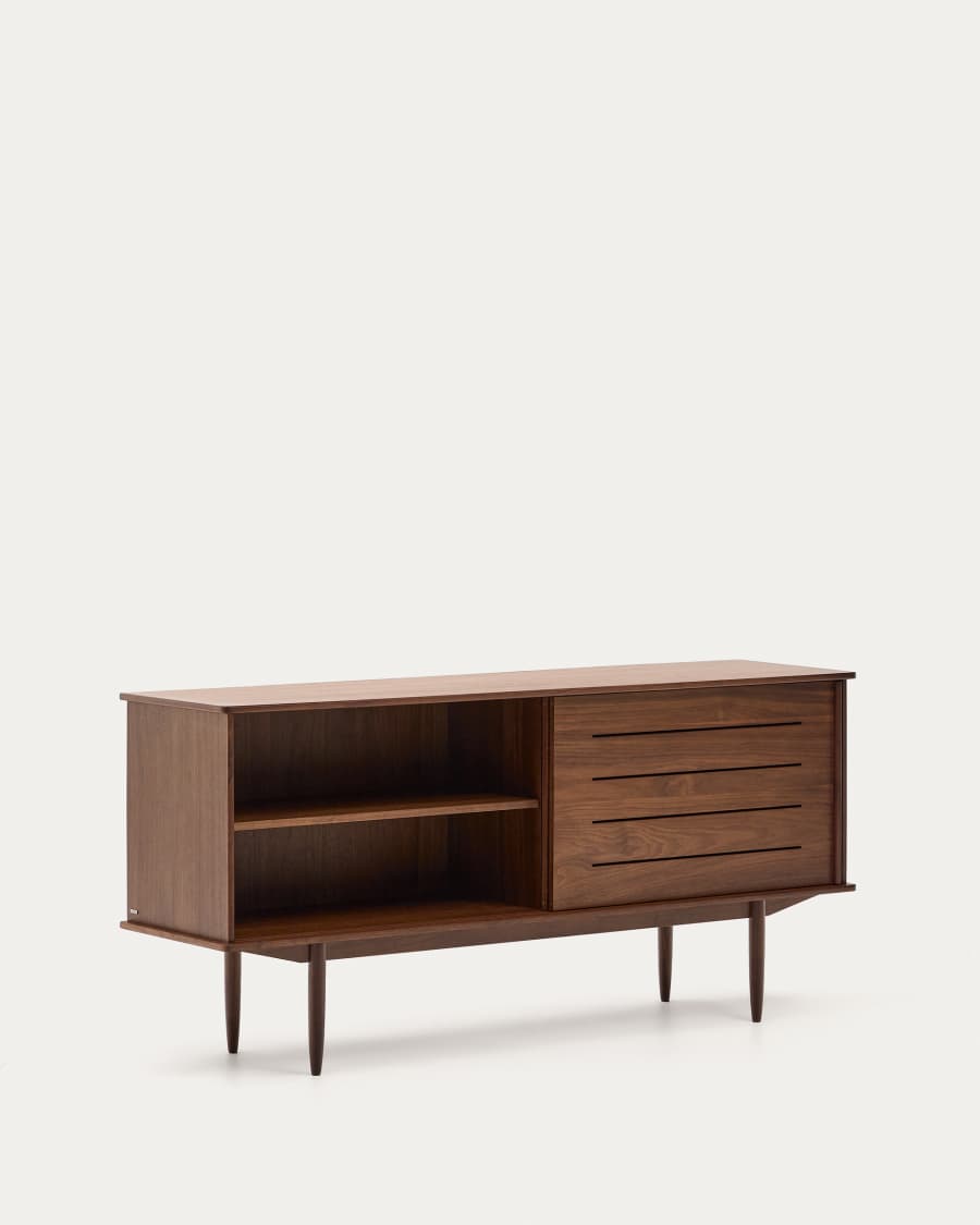 Carolin walnut wood veneer sideboard with 2 doors and 1 drawer, 180 x 83.8 cm
