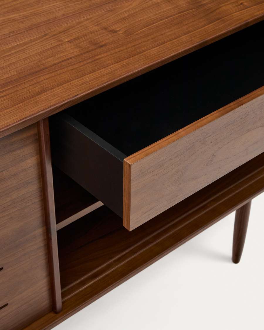 Carolin walnut wood veneer sideboard with 2 doors and 1 drawer, 180 x 83.8 cm