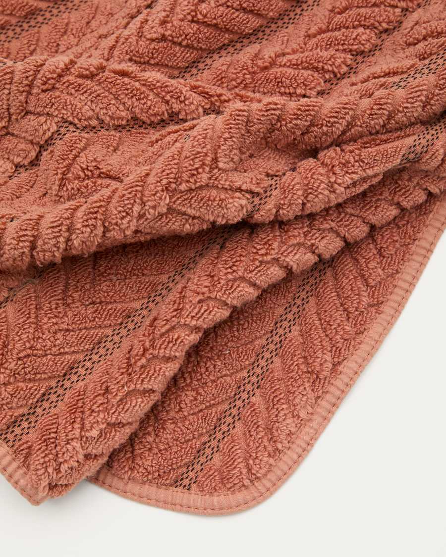 Serviette de toilette Rune 100 % coton jacquard terracotta 50 x 90 cm