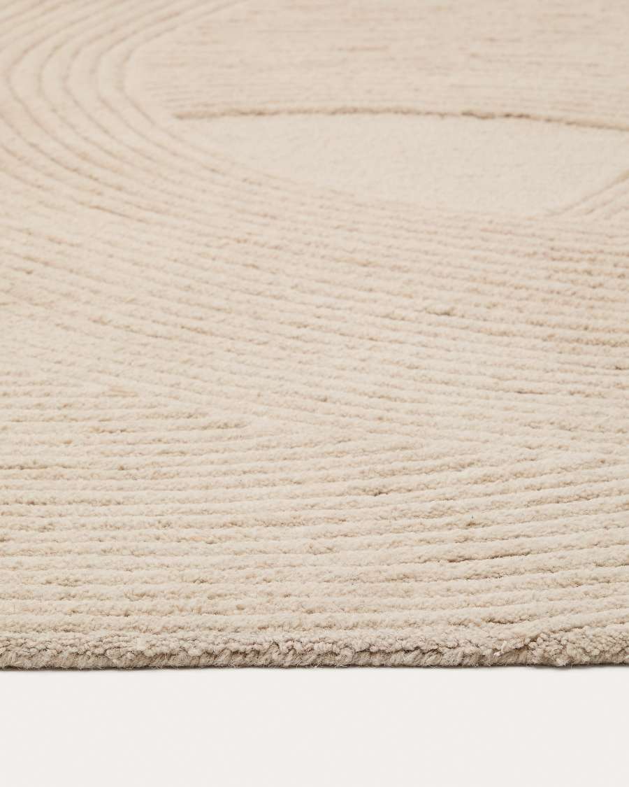 Tapis Domm en laine beige 160 x 230 cm