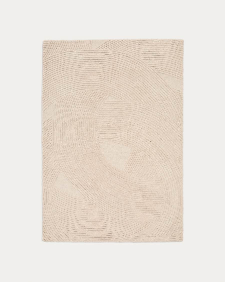 Tapis Domm en laine beige 160 x 230 cm