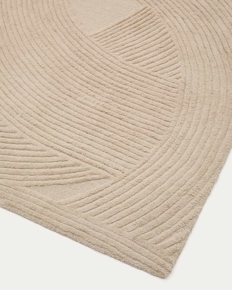 Domm beige wool rug, 200 x 300 cm