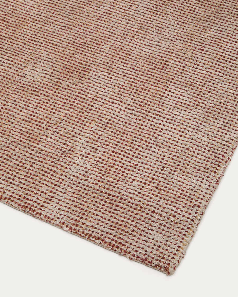 Tapis Elvan mélange de viscose et jute terracotta 160 x 230 cm