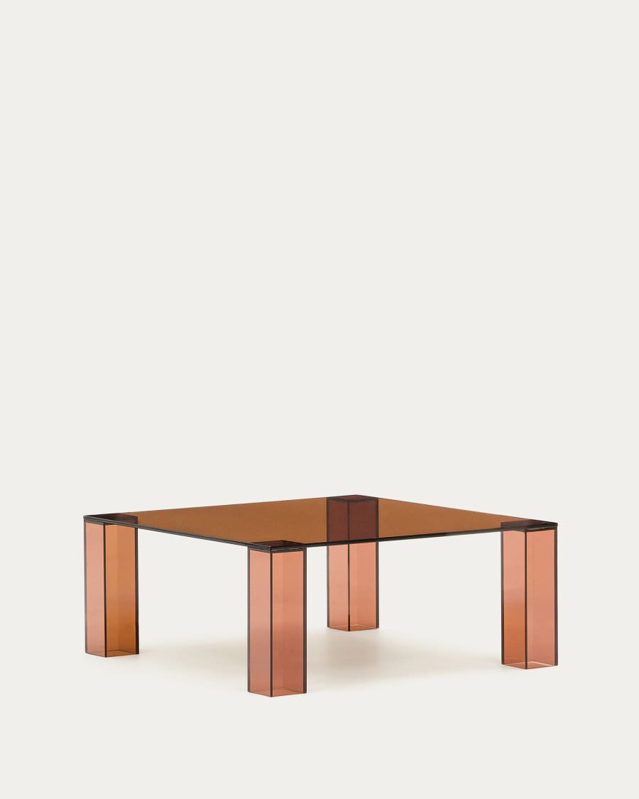 Adularia brown, tempered-glass side table, 85 x 85 cm