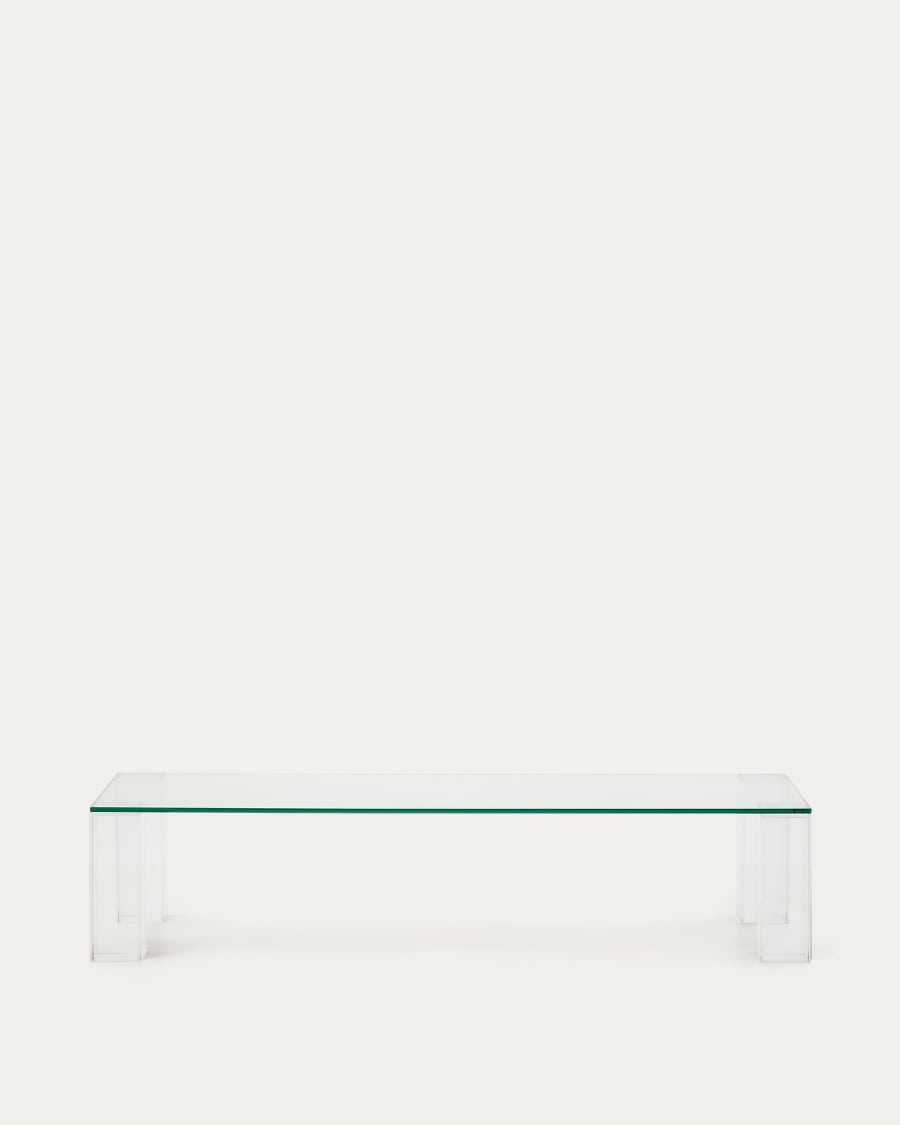 Tavolino salotto Adularia di vetro temperato trasparente 140 x 60 cm