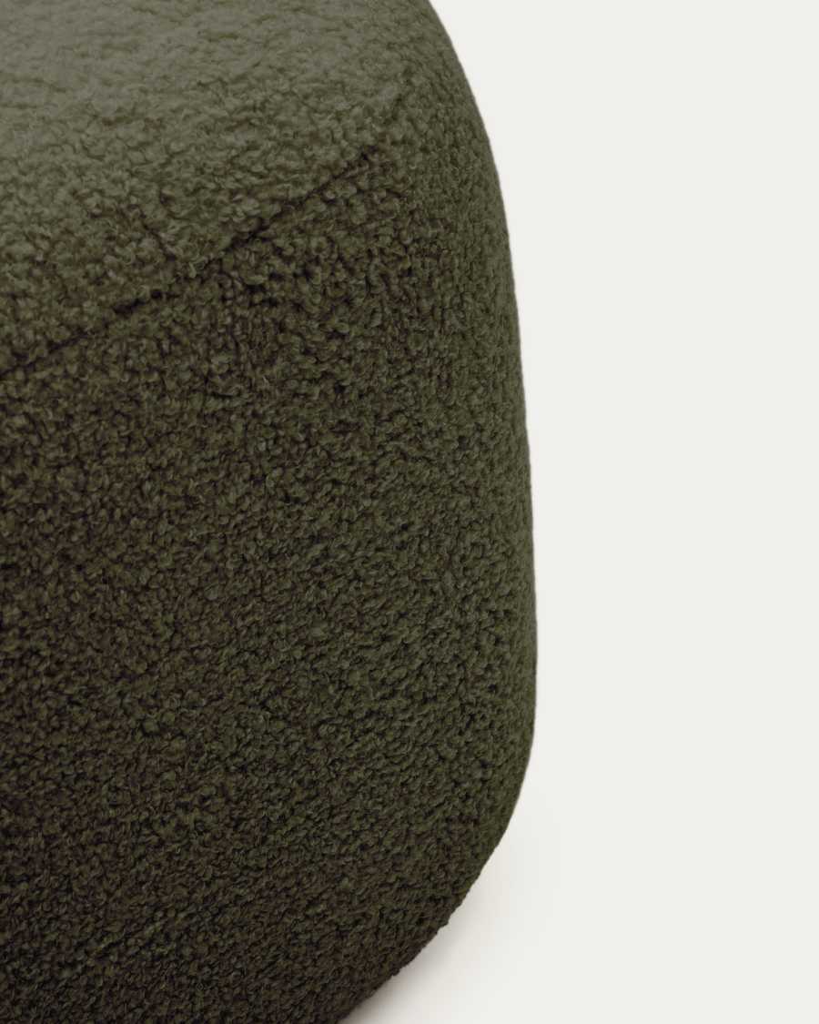 Martina dark green bouclé footrest 123 x 85 cm