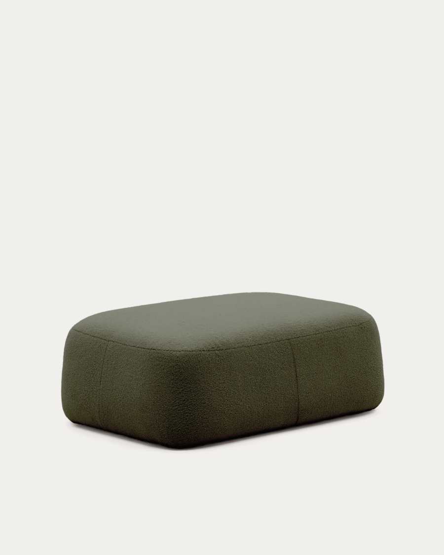 Martina dark green bouclé footrest 123 x 85 cm