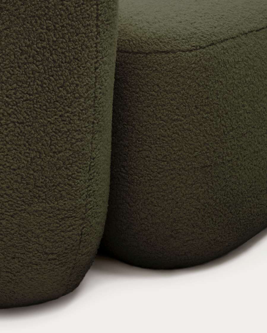 Martina 3-Sitzer-Sofa mit  Bouclé in Dunkelgrün 246 cm