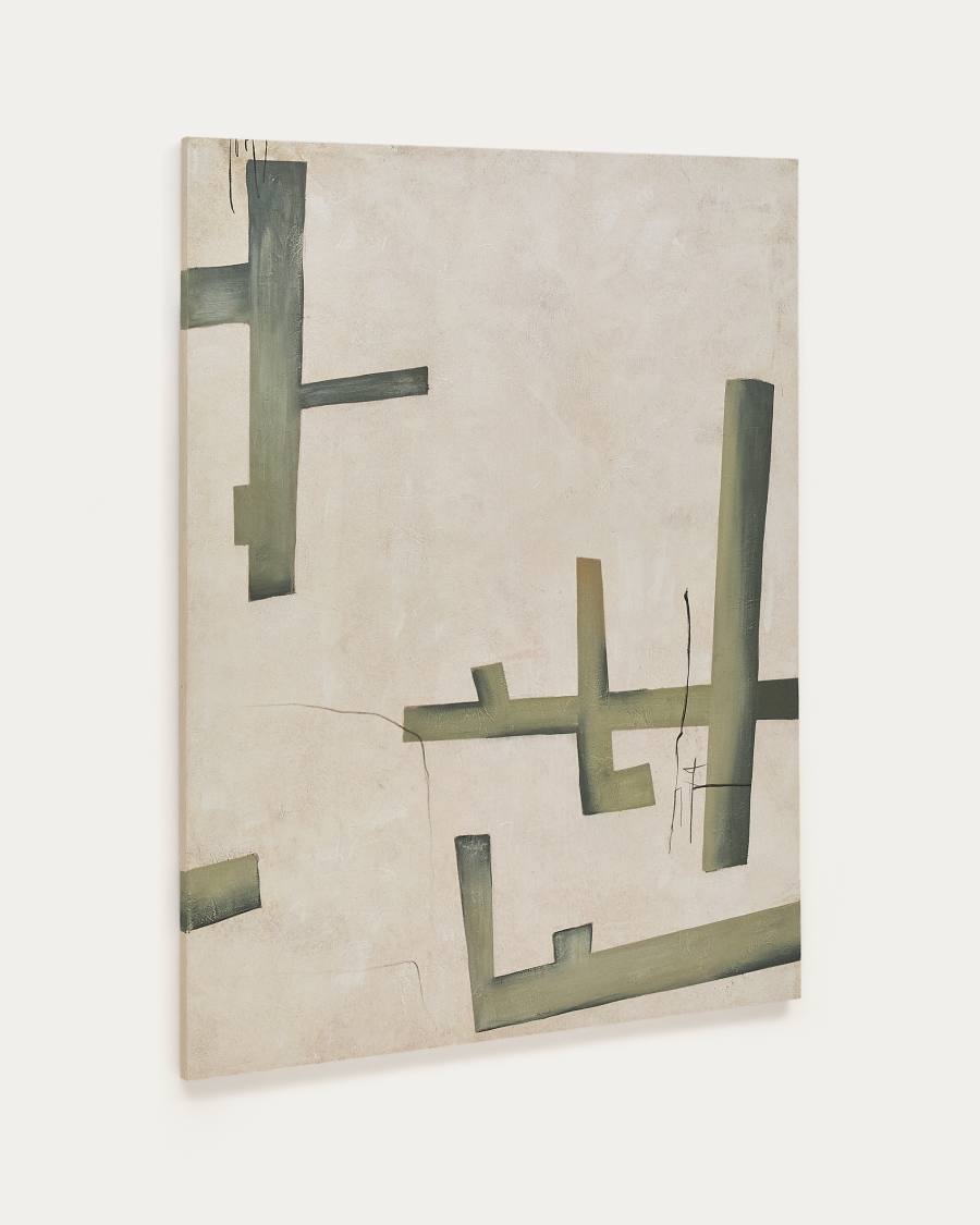 Fida, green abstract canvas, 180 x 140 cm