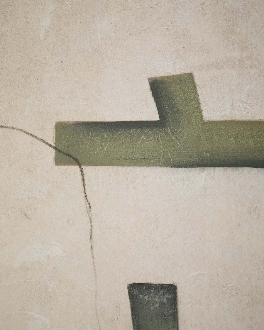 Fida, green abstract canvas, 180 x 140 cm