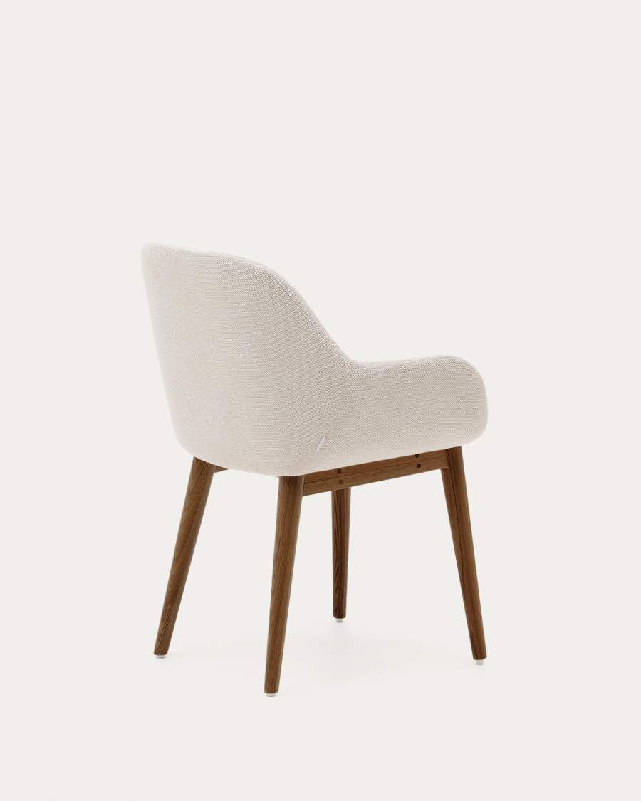 Konna chair in beige with solid ash wood legs in a dark finish FR