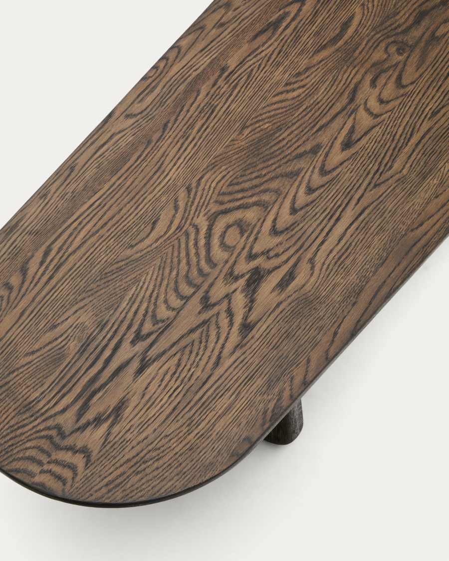 Couchtisch Pirita aus massiver Eiche mit dunklem Finish 146 x 56,5 cm FSC 100%