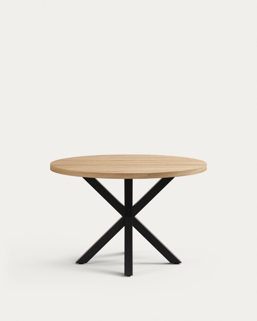 Tafel Argo rond melamine met stalen poten met zwarte finish Ø 119 cm