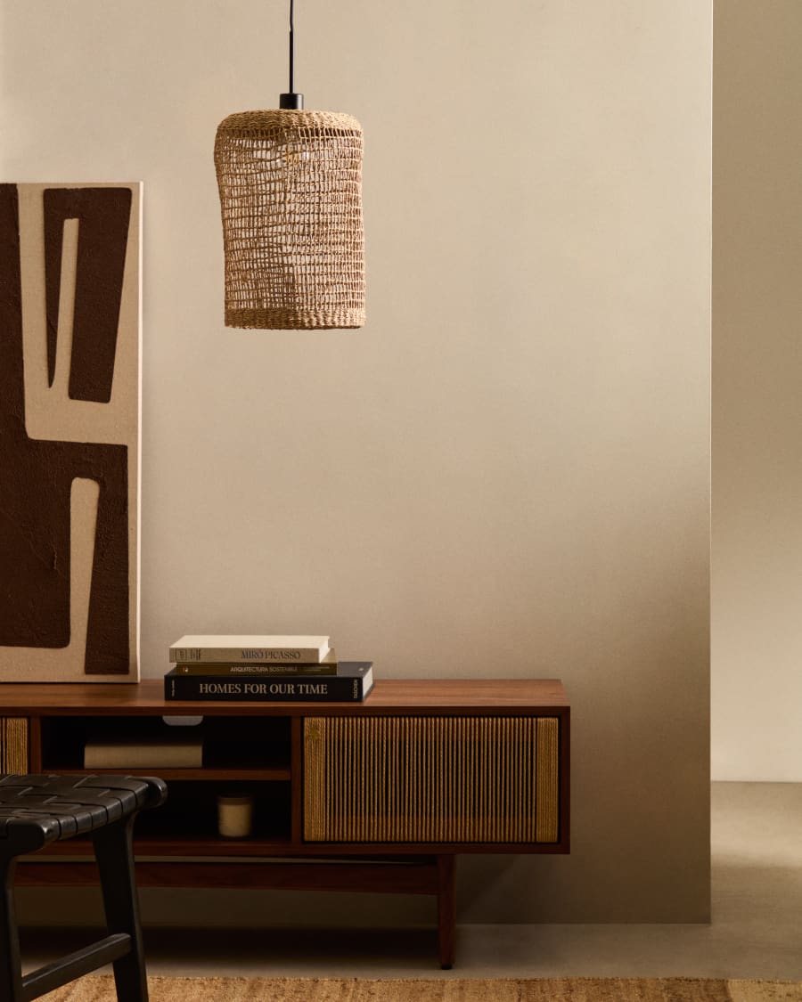 Laiar Schirm für Deckenlampe aus Rattan mit naturfarbenem Finish Ø 27 cm