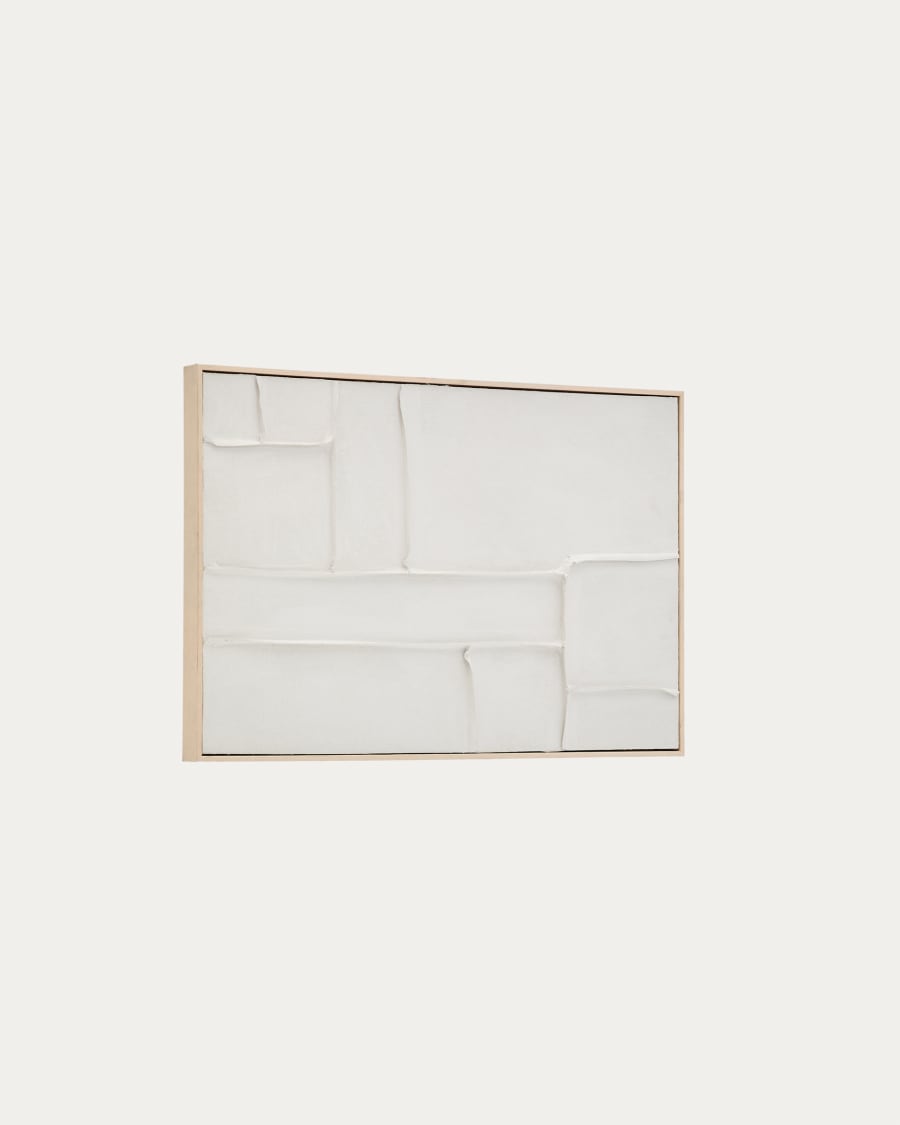 Klis white linen picture with geometric shapes, 60 x 90 cm