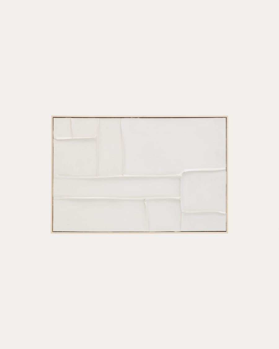 Klis white linen picture with geometric shapes, 60 x 90 cm