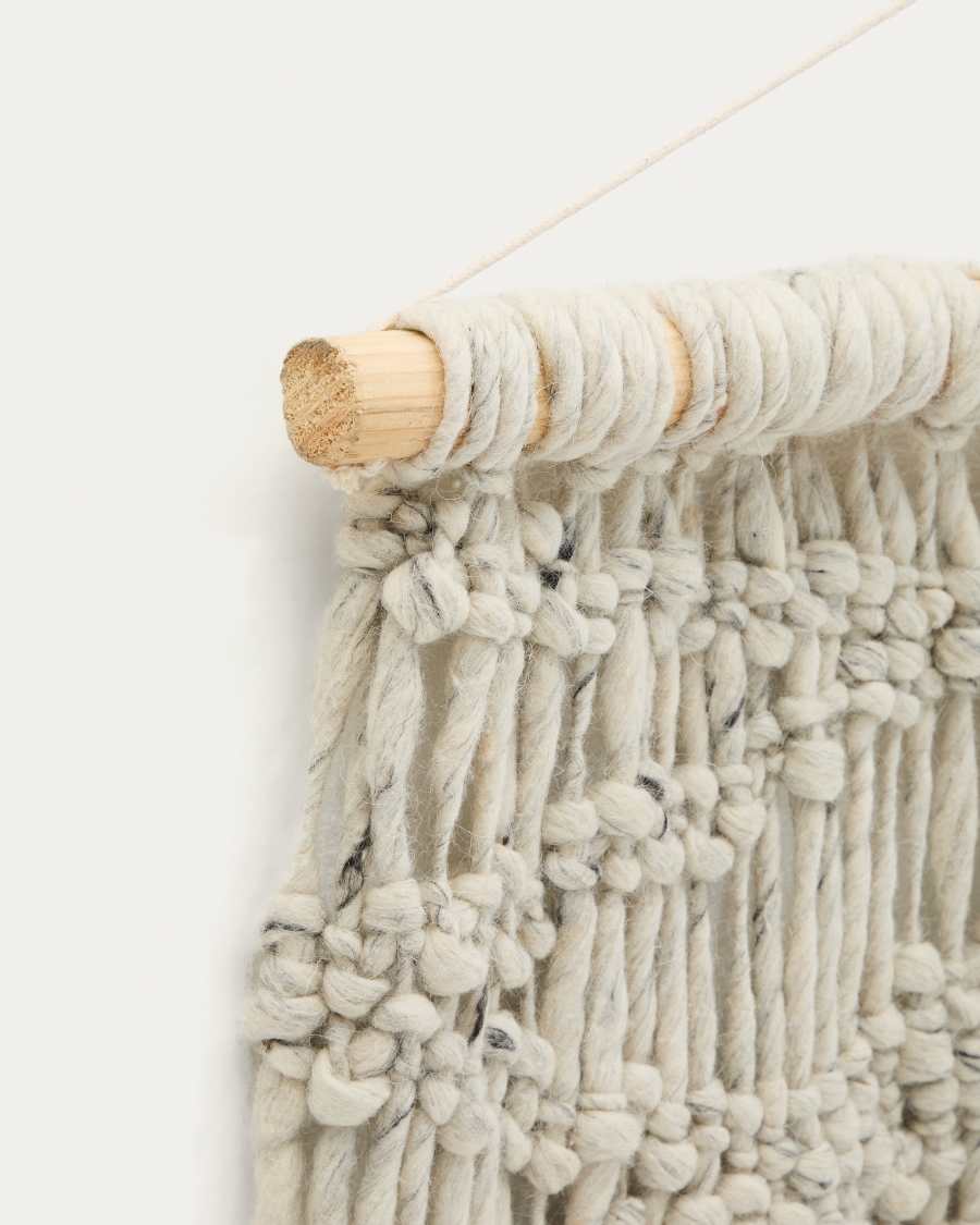 Tapisserie murale Fley en laine gris 120 x 180 cm