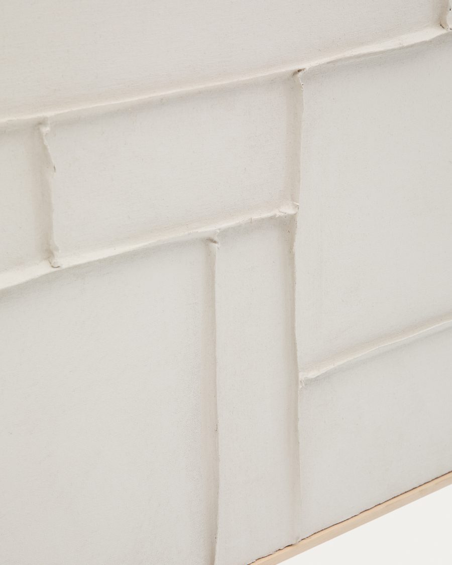 Klis white linen picture with geometric shapes, 80 x 100 cm