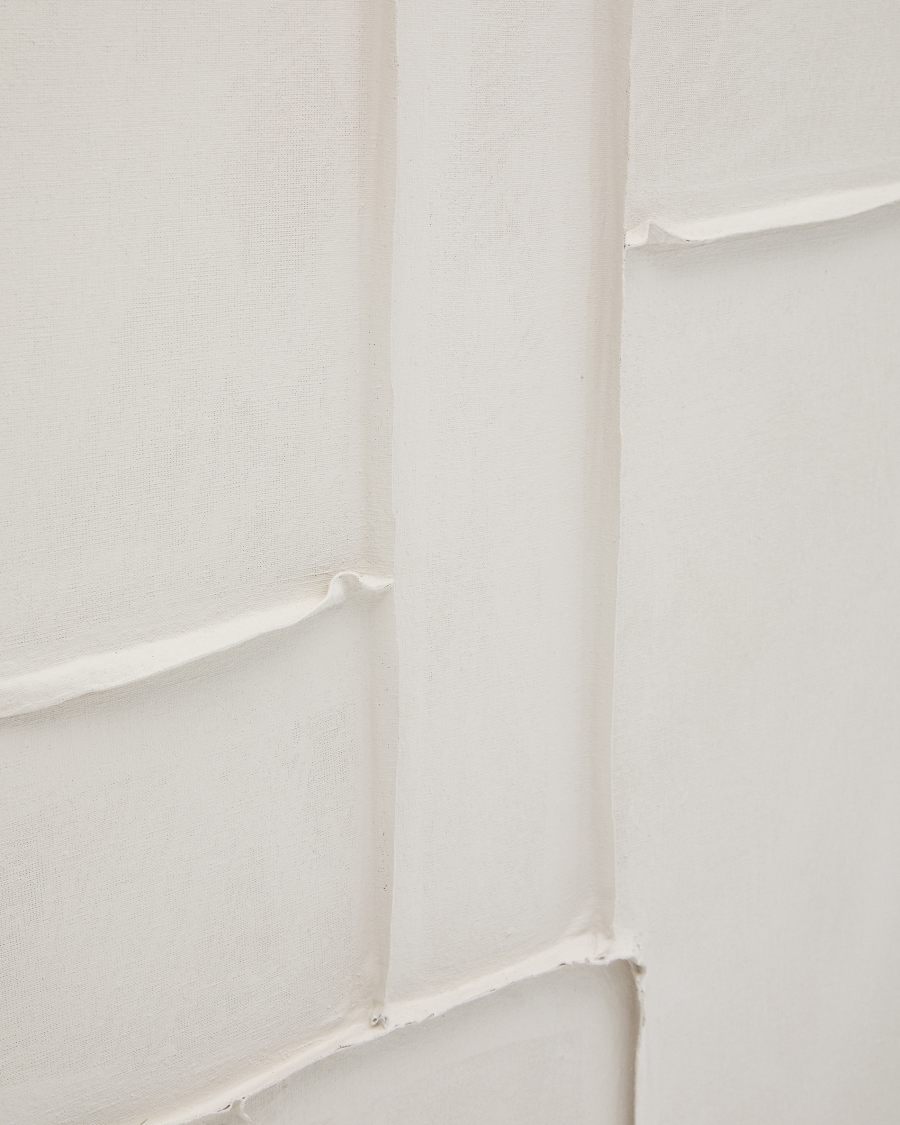 Klis white linen picture with geometric shapes, 60 x 90 cm