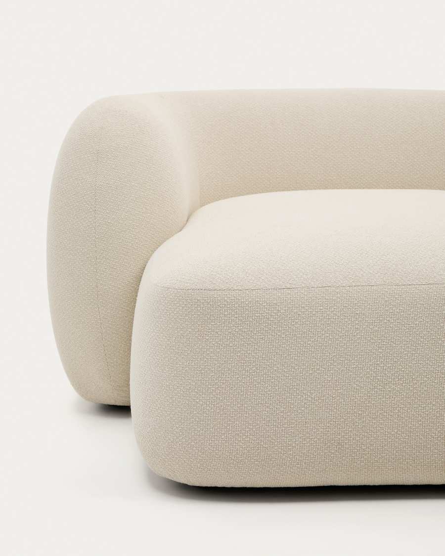 Divano modulare Martina 3 posti in ciniglia con chaise longue destra écru 287 cm