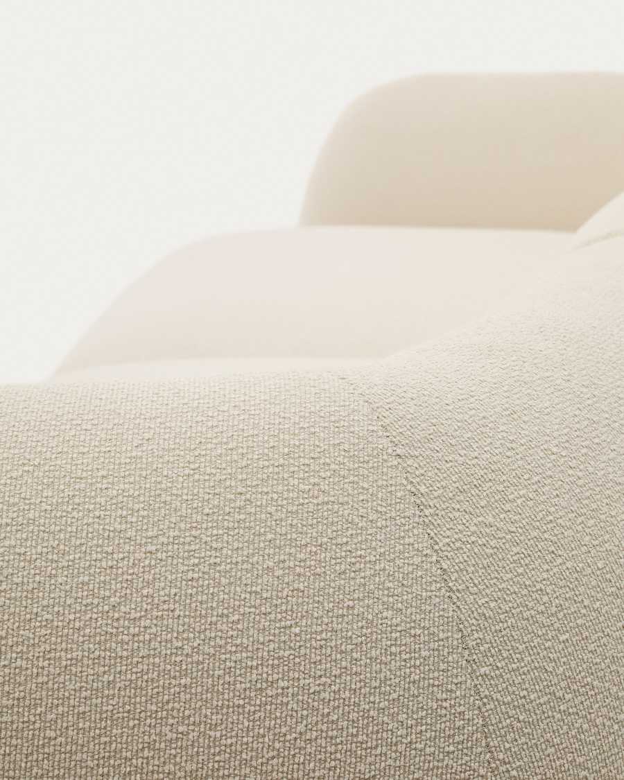 Divano modulare Martina 3 posti in ciniglia con chaise longue destra écru 287 cm