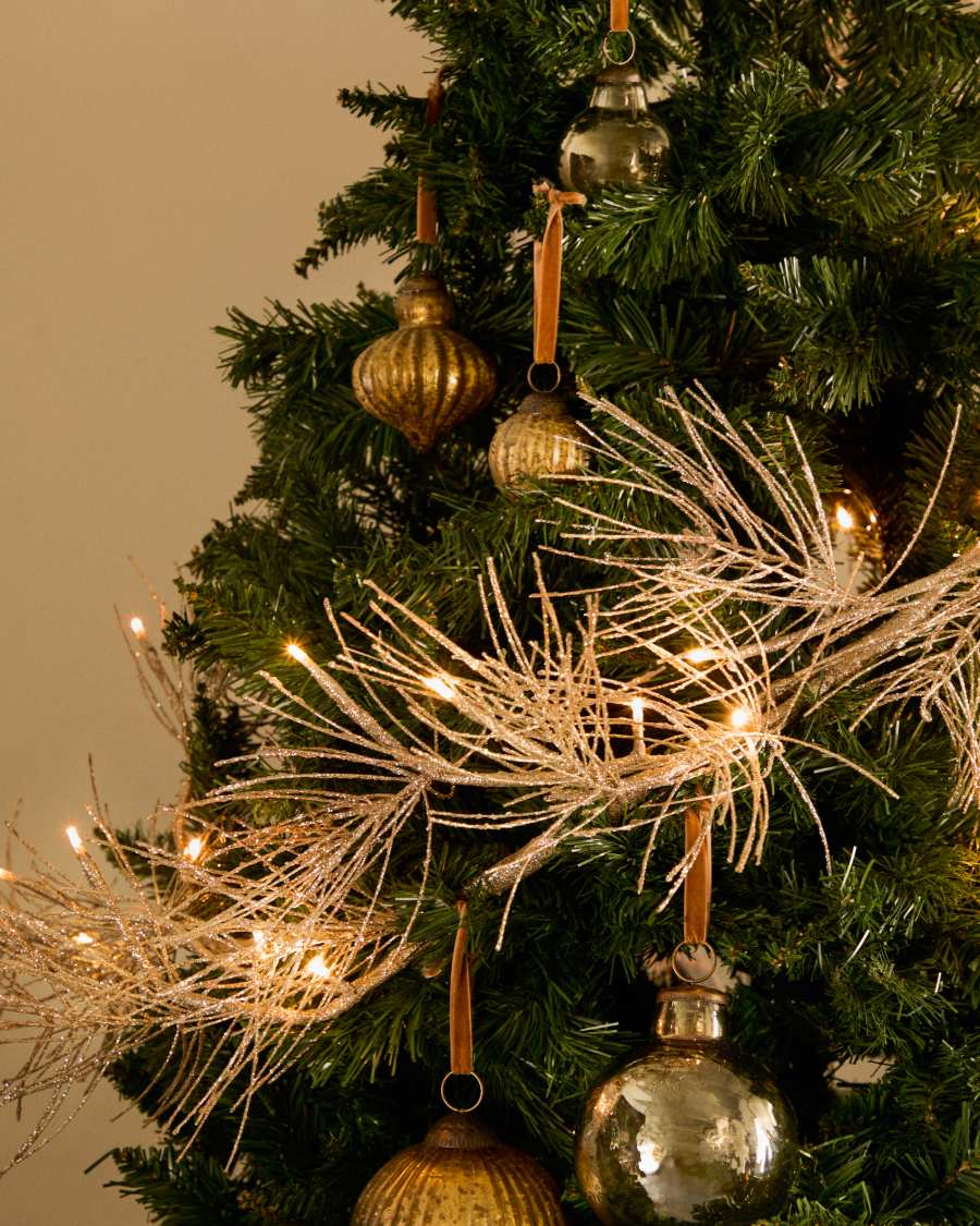 Teila Lichtergirlande in Form eines Zweiges goldfarben 180 cm