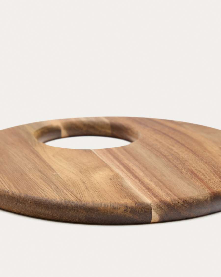 Vassoio da portata rotondo piccolo Klot in legno di acacia FSC 100%